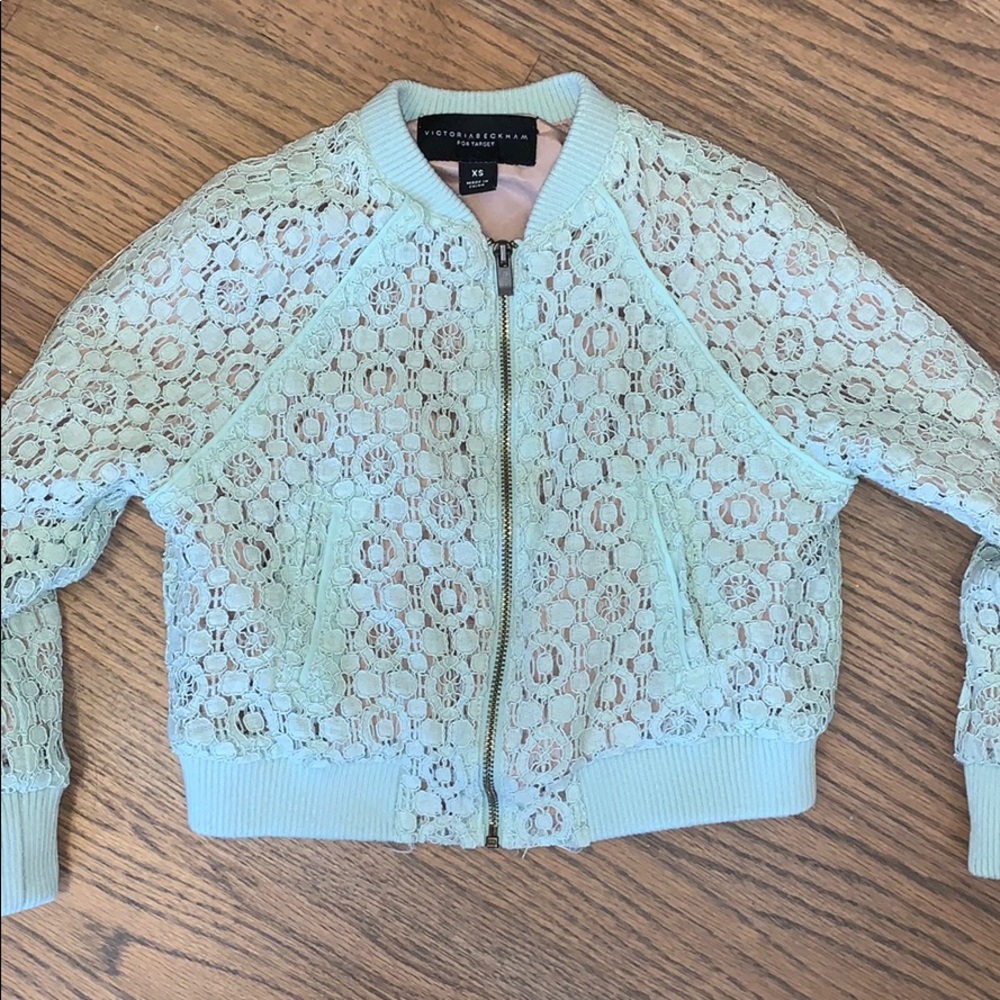 Victoria Beckham Green lace Jacket XS